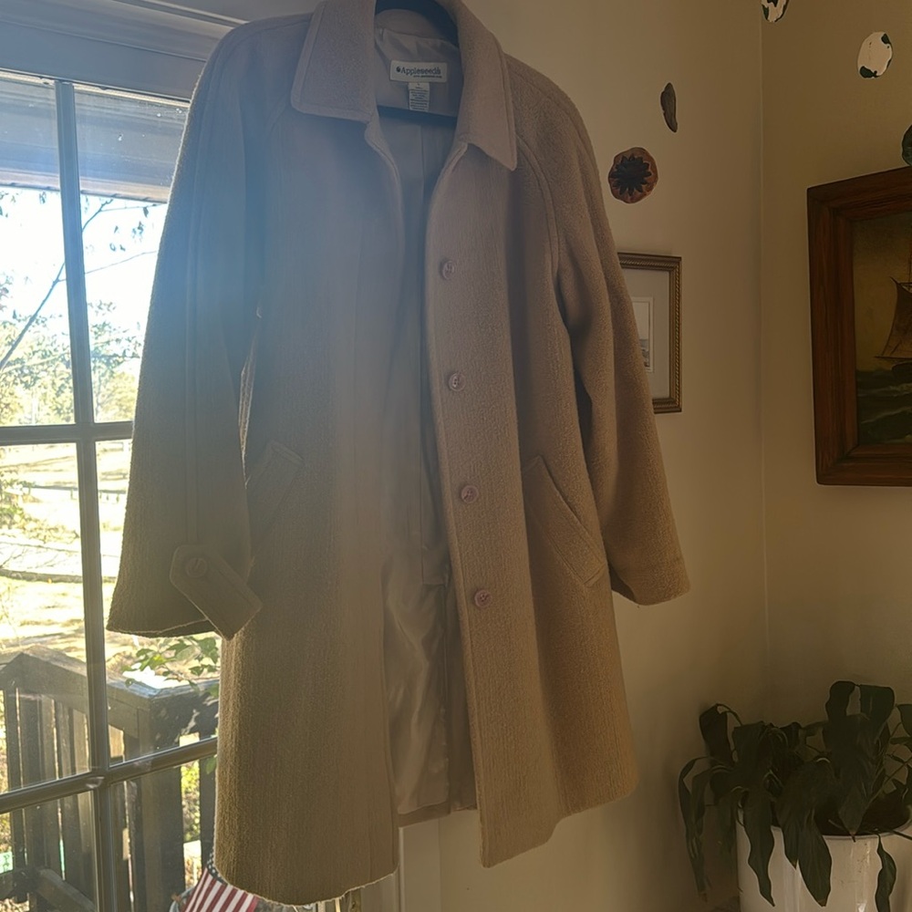 Long khaki peacoat Large